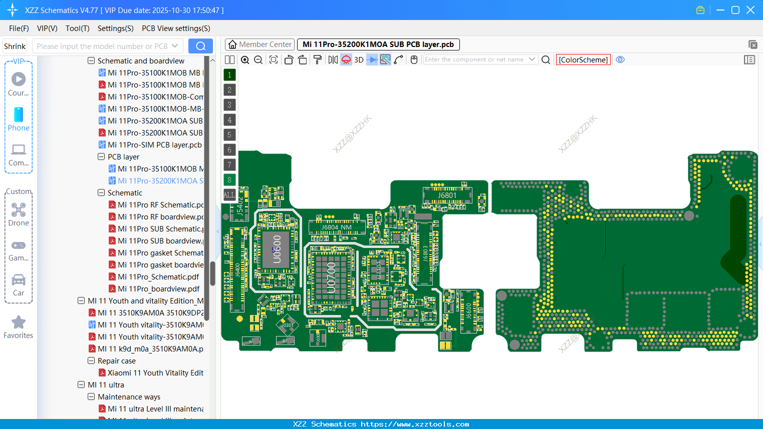 Xiaomi Mi 11Pro-35200K1MOA SUB PCB Layer